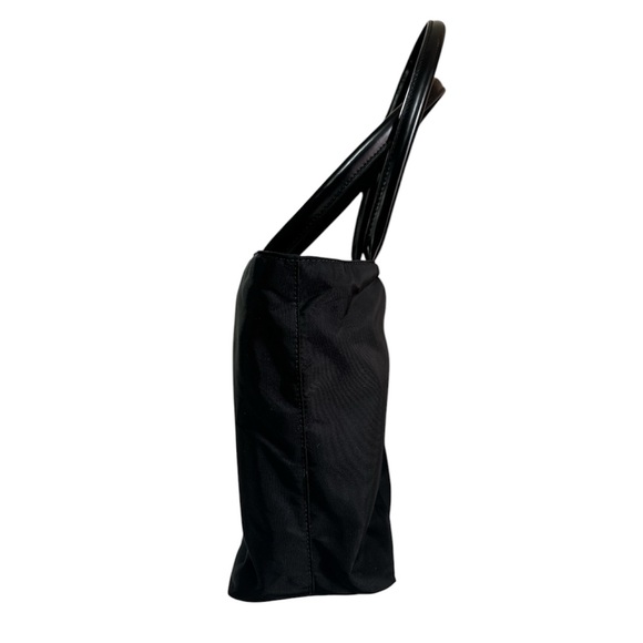 PRADA Tessuto Tote Bag Nylon with Gold Triangle Large Logo Plate Shoulder Bag - Picture 3 of 16